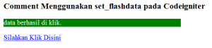 Cara Membuat Comment Menggunakan set_flashdata pada Codeigniter