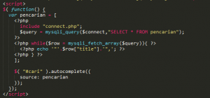 Kolaborasi Auto Complete Jquery UI dan PHP