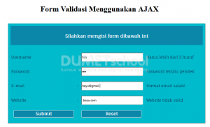 Bagaimana Cara Membuat Form Validation Menggunakan Ajax