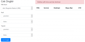 Cara Menampilkan Data Ongkir Pada Codeigniter Part 2