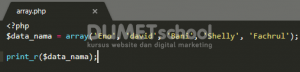 Dua Cara Penulisan Array PHP