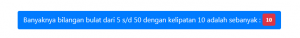 output - cara mencari banyaknya bilangan bulat dengan php