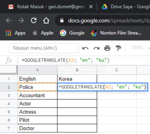 Cara Menggunakan Google Sheet untuk Proses Translate